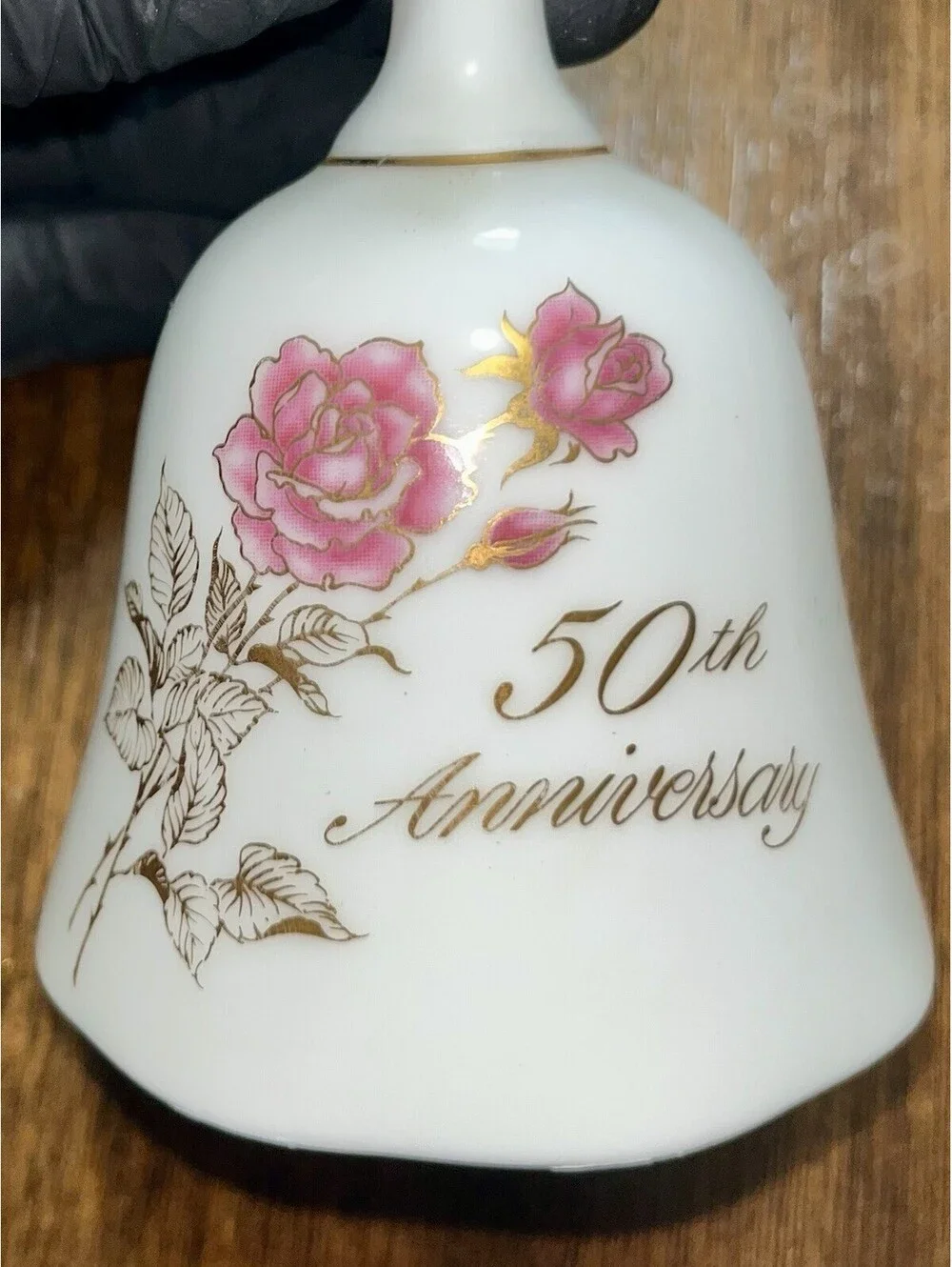 Vintage Treasure Masters 50th Anniversary Rose Porcelain Bell Made in Japan